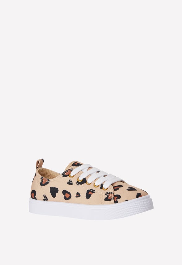 Leopard Heart Sneaker Tan
