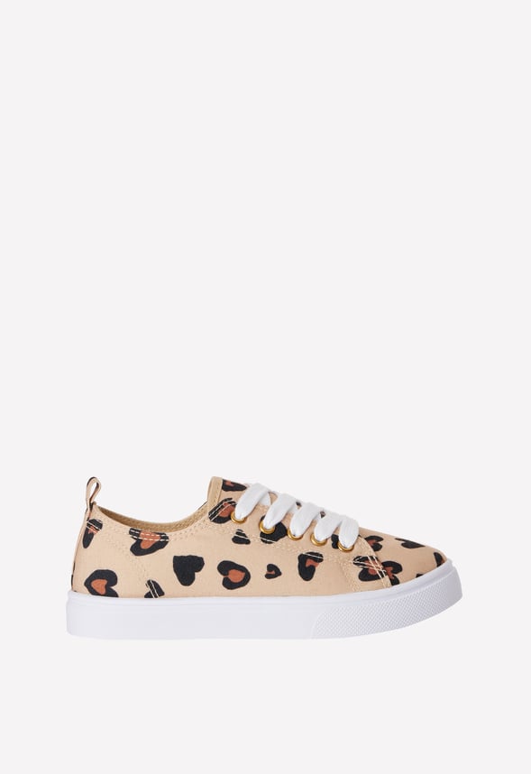 Leopard Heart Sneaker Tan