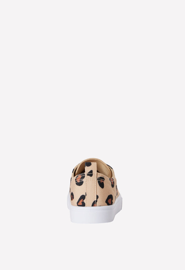 Leopard Heart Sneaker Tan