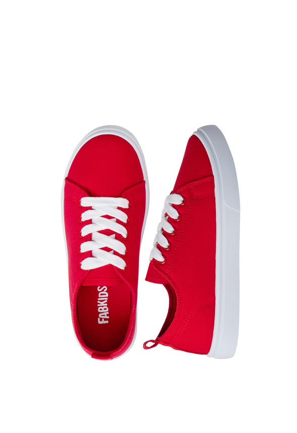 Lace Up Sneaker Red