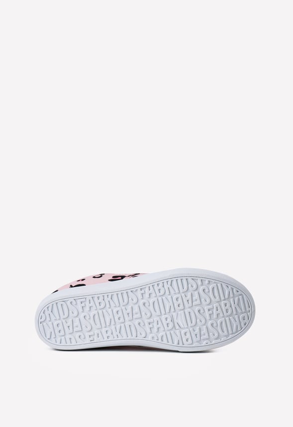 Leopard Heart Slip On Sneaker Pink