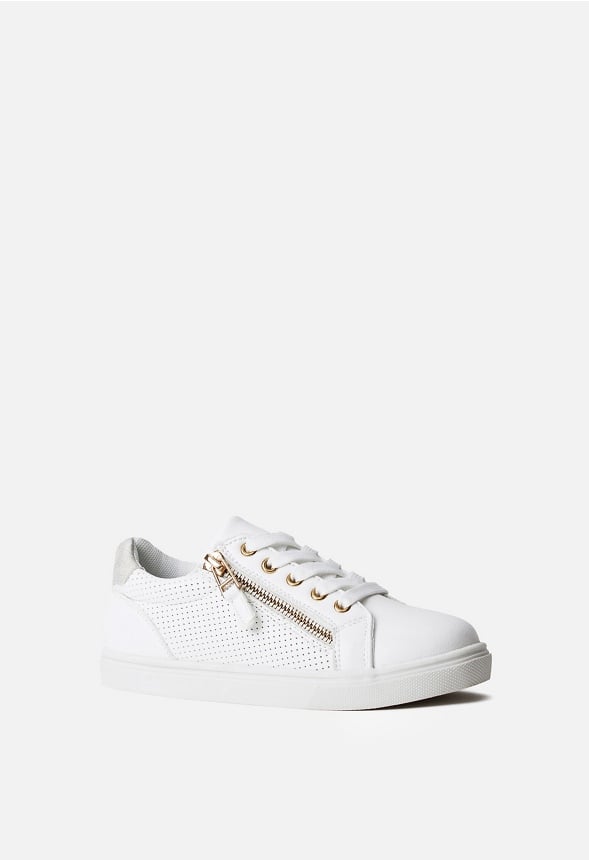 Side Zipper Sneaker Cream