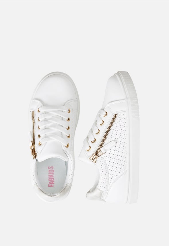 Side Zipper Sneaker Cream