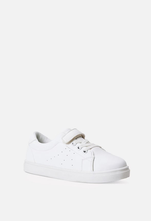 Faux Leather Lace Up Sneaker White