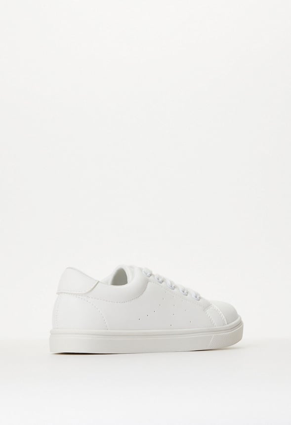 Faux Leather Lace Up Sneaker White