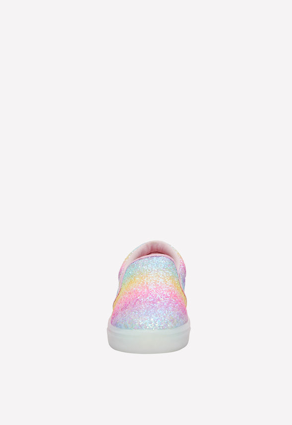 Rainbow Glitter Light Up Slip On Multi
