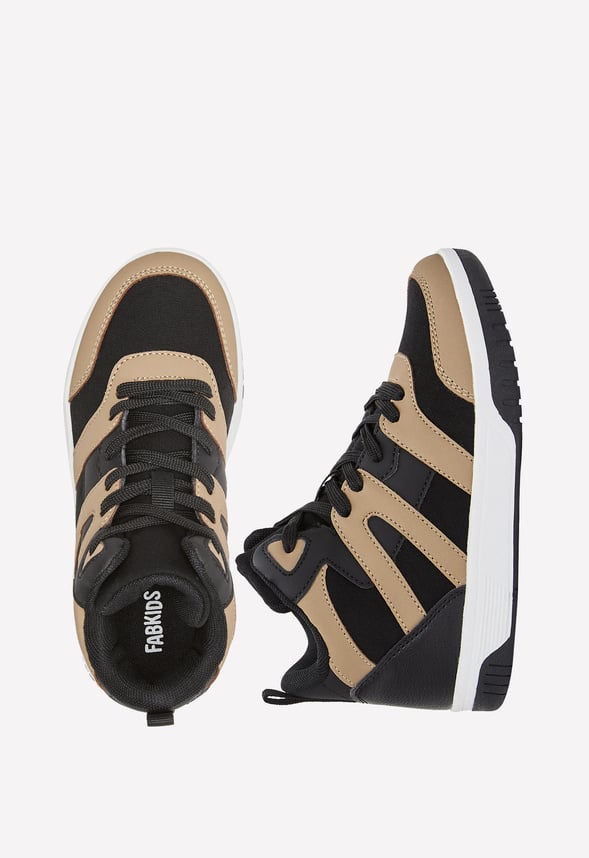 Colorblock Pieced High Top Sneaker Black