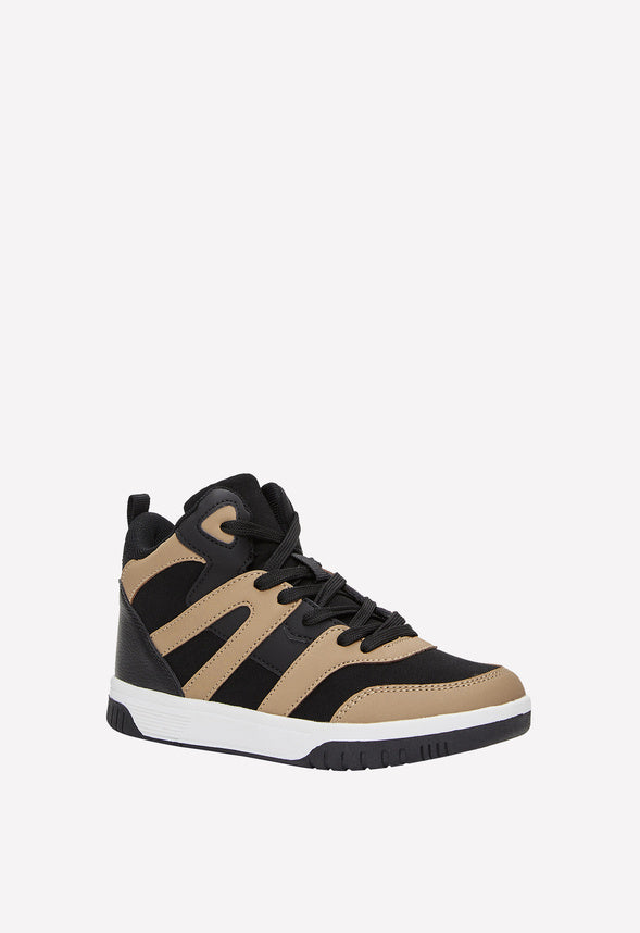 Colorblock Pieced High Top Sneaker Black