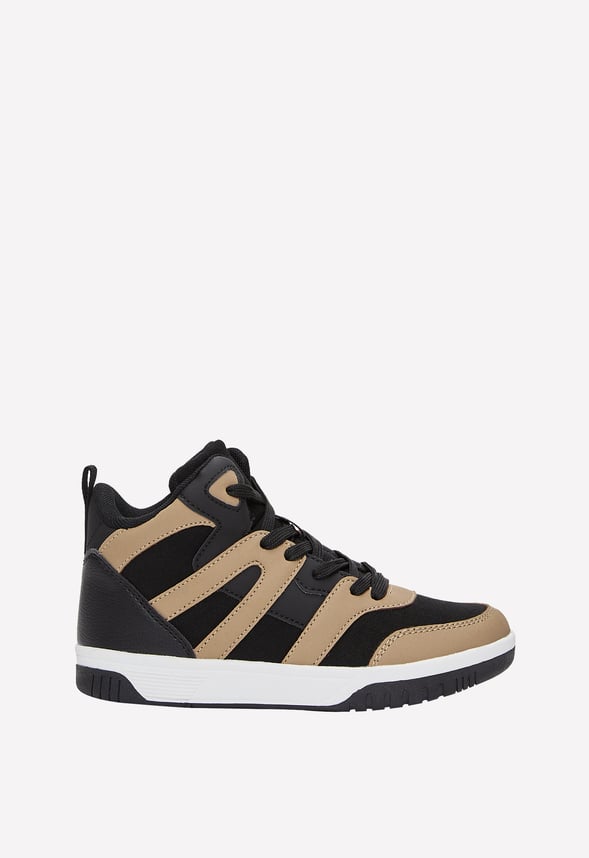 Colorblock Pieced High Top Sneaker Black