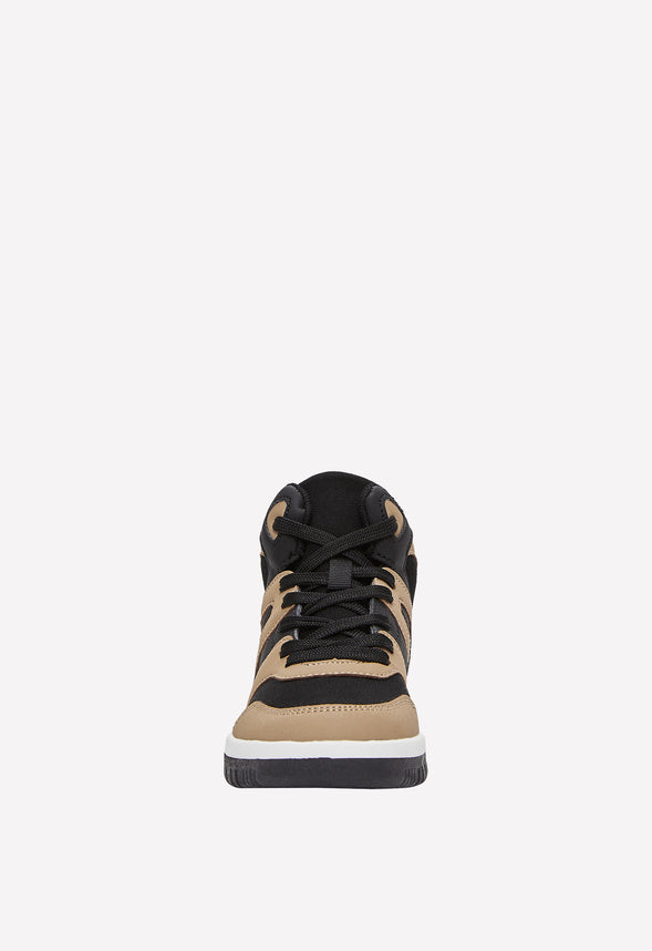 Colorblock Pieced High Top Sneaker Black