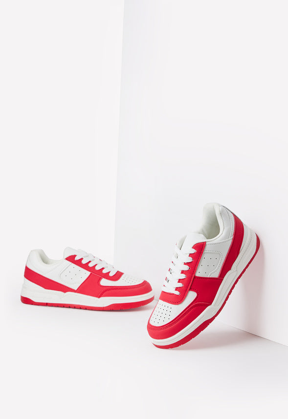 Pieced Colorblock Sneaker Red