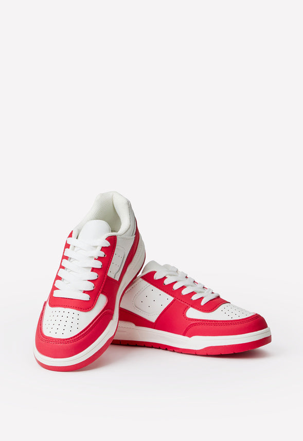 Pieced Colorblock Sneaker Red