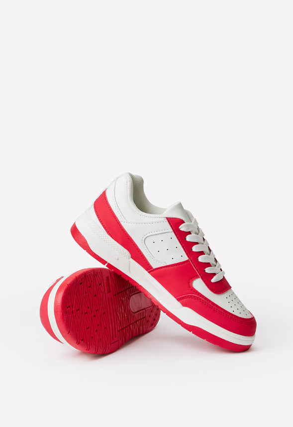 Pieced Colorblock Sneaker Red