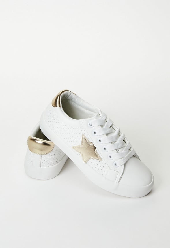 Side Star Lace Up Sneaker Gold