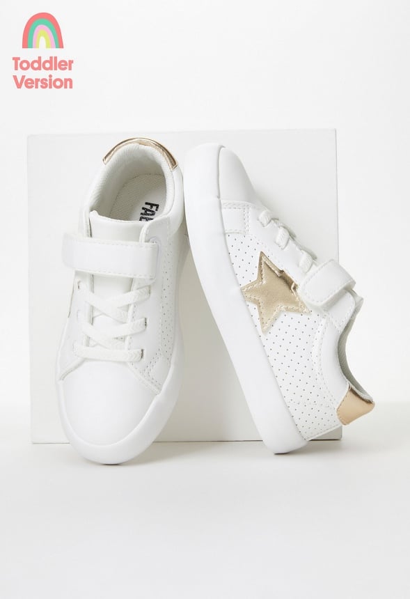 Side Star Lace Up Sneaker Gold