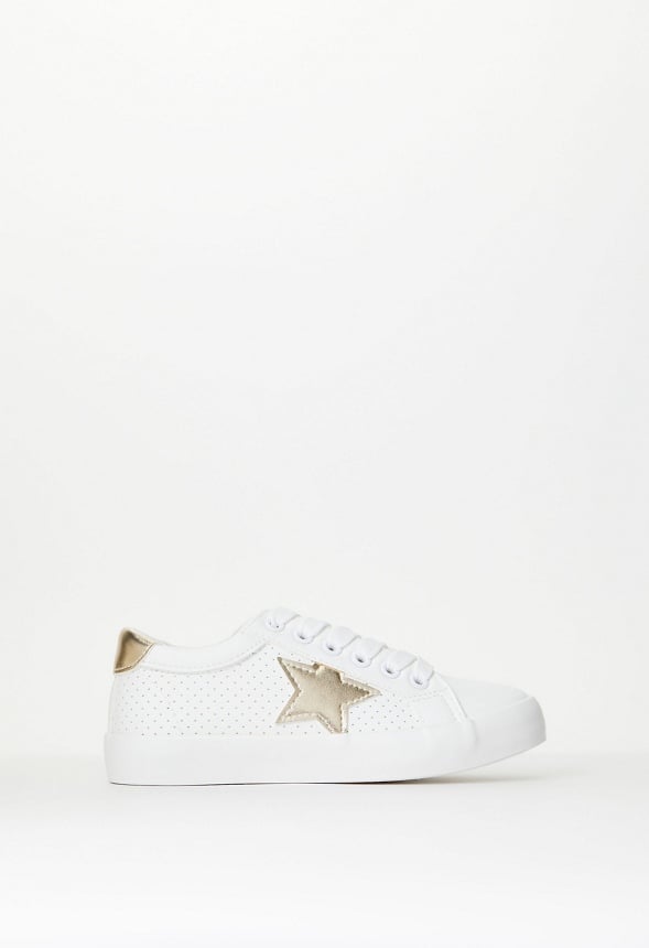 Side Star Lace Up Sneaker Gold