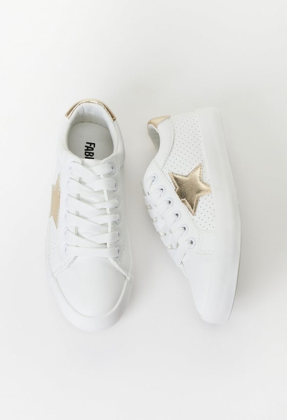 Side Star Lace Up Sneaker Gold