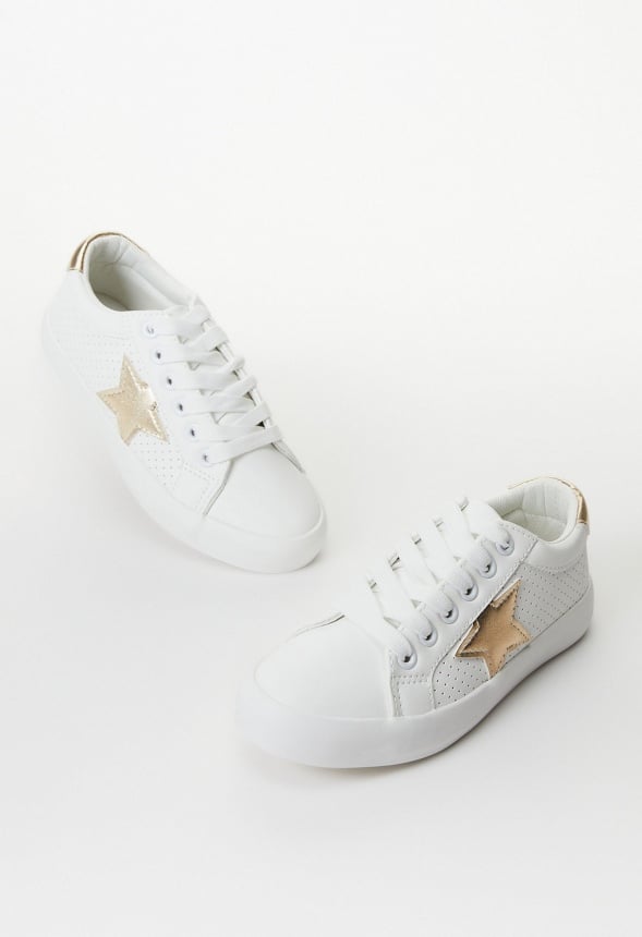 Side Star Lace Up Sneaker Gold