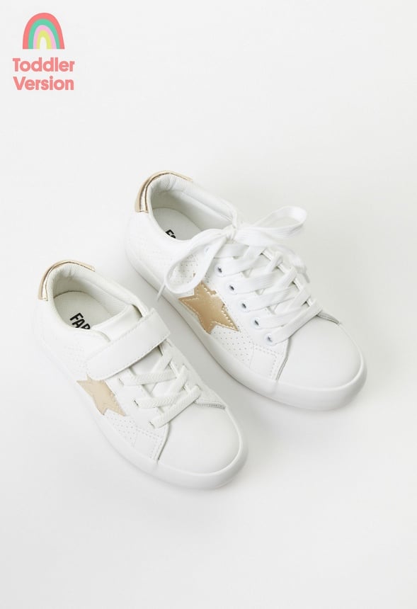 Side Star Lace Up Sneaker Gold