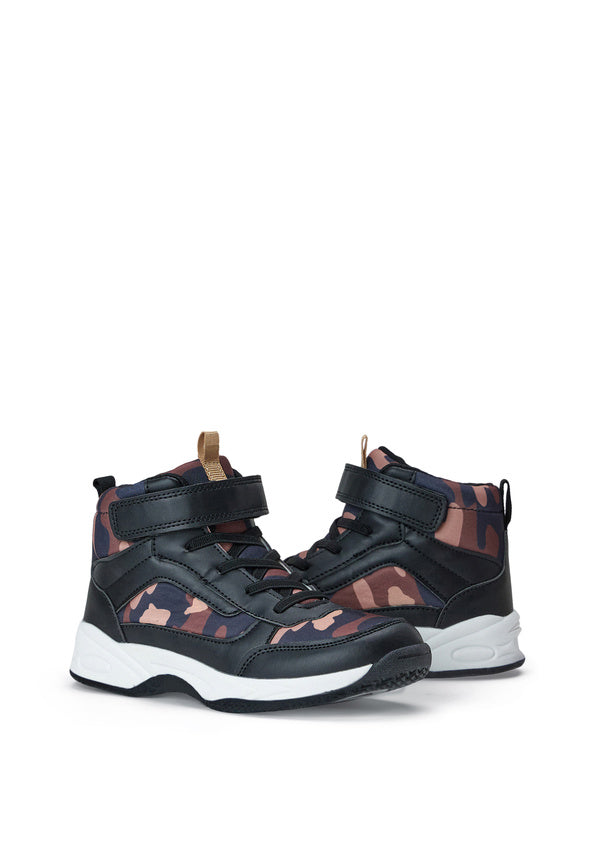 Camo High Top Sneaker Brown