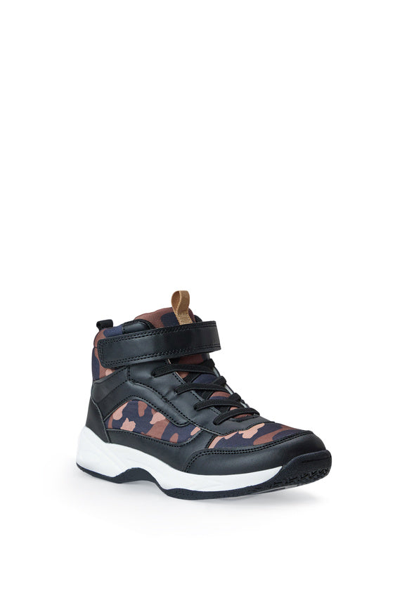 Camo High Top Sneaker Brown