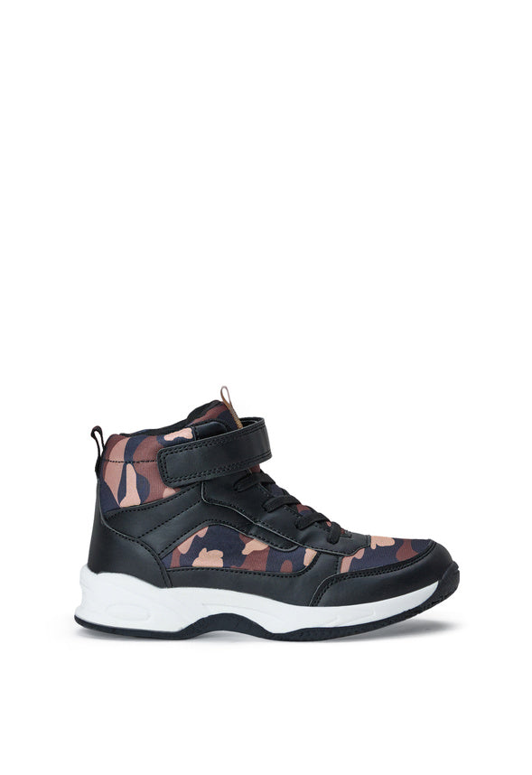 Camo High Top Sneaker Brown