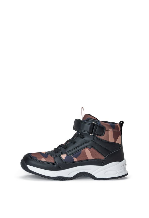 Camo High Top Sneaker Brown