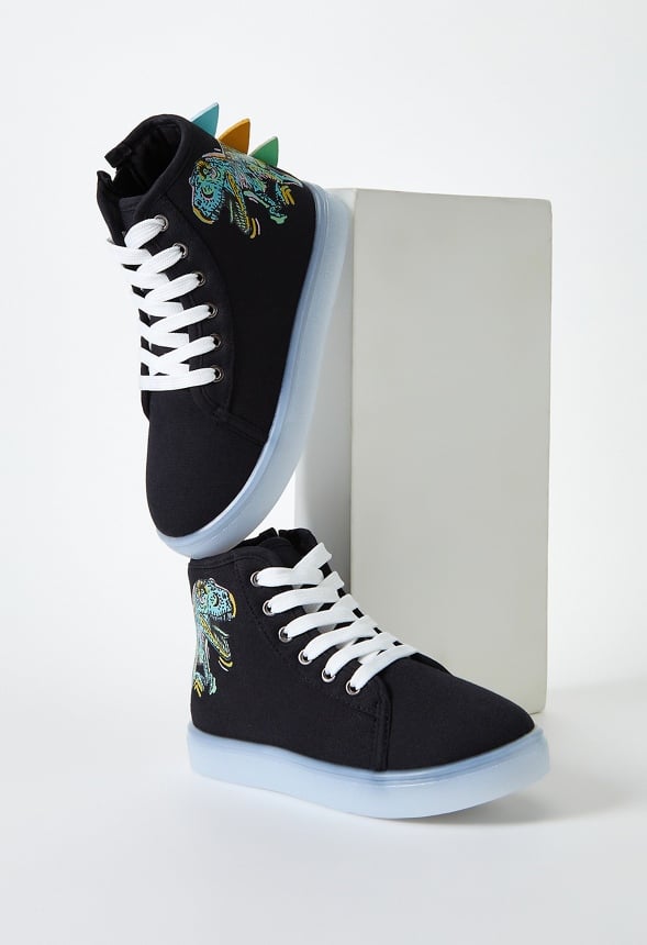3D Spike Dino Light Up High Top Black