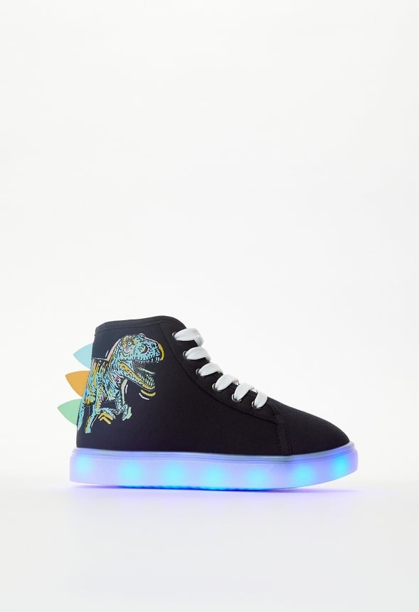 3D Spike Dino Light Up High Top Black