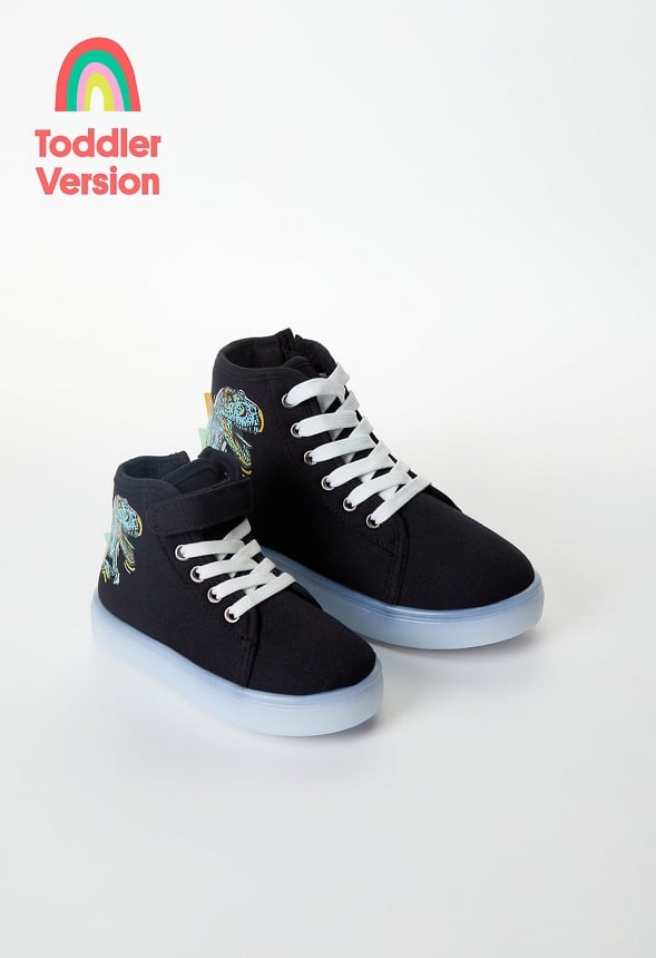 3D Spike Dino Light Up High Top Black