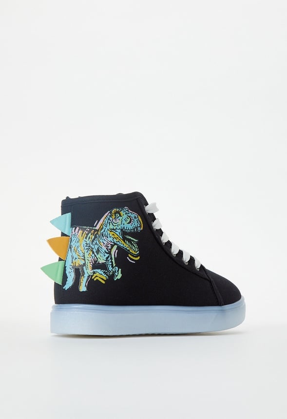 3D Spike Dino Light Up High Top Black