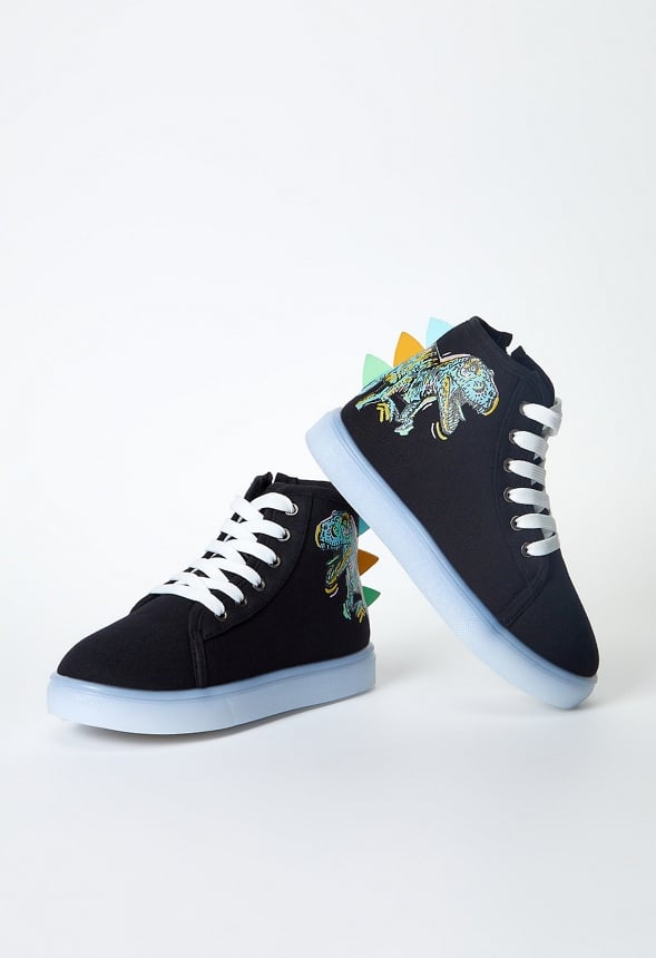 3D Spike Dino Light Up High Top Black