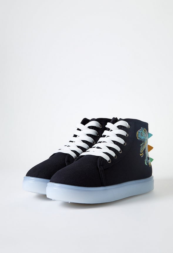 3D Spike Dino Light Up High Top Black