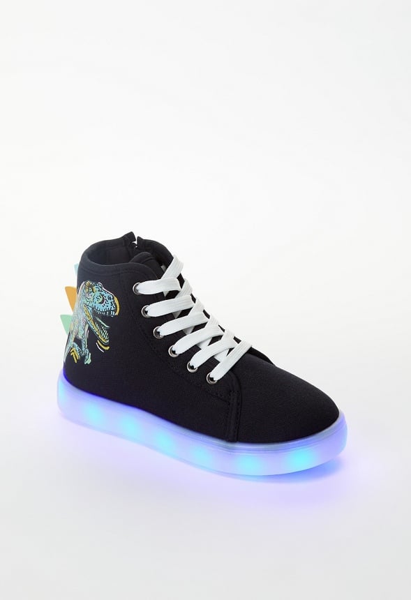 3D Spike Dino Light Up High Top Black