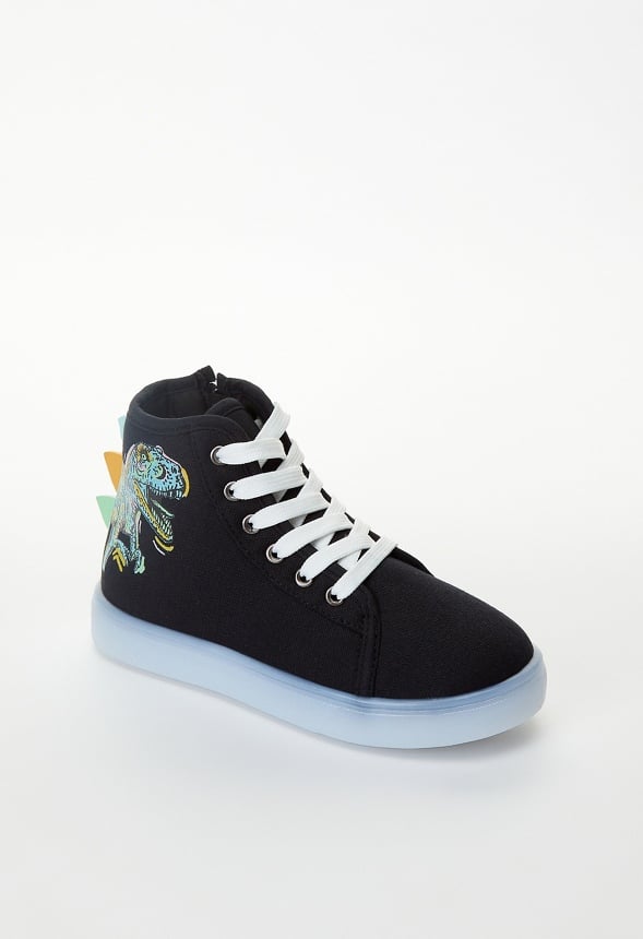 3D Spike Dino Light Up High Top Black