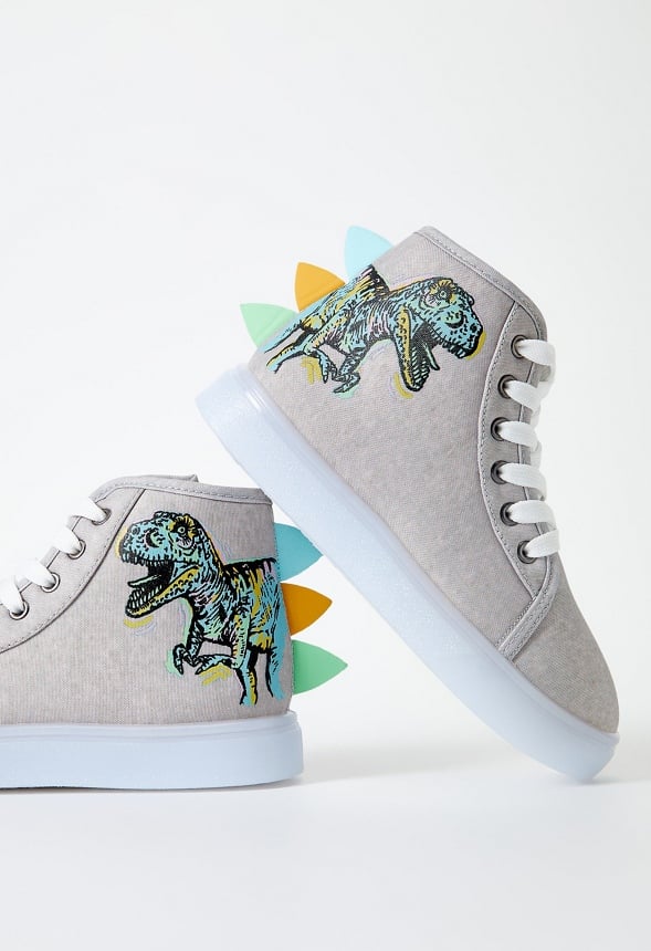 3D Spike Dino Light Up High Top Gray