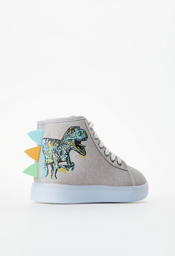 3D Spike Dino Light Up High Top Gray
