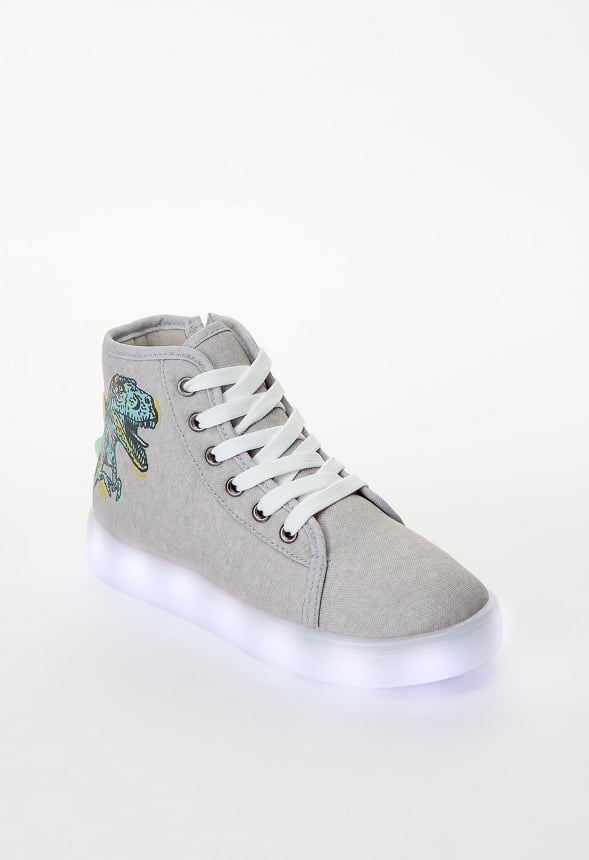 3D Spike Dino Light Up High Top Gray