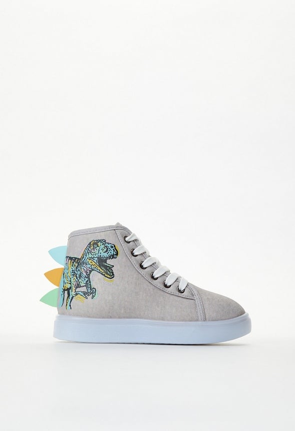 3D Spike Dino Light Up High Top Gray