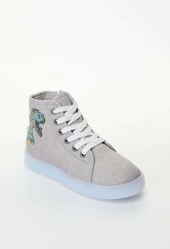 3D Spike Dino Light Up High Top Gray