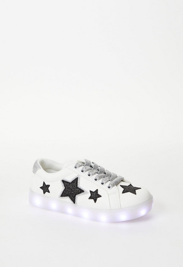 Glitter Star Light Up Sneaker White