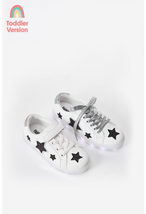 Glitter Star Light Up Sneaker White