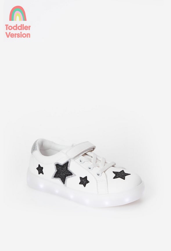 Glitter Star Light Up Sneaker White
