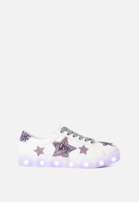 Glitter Star Light Up Sneaker White