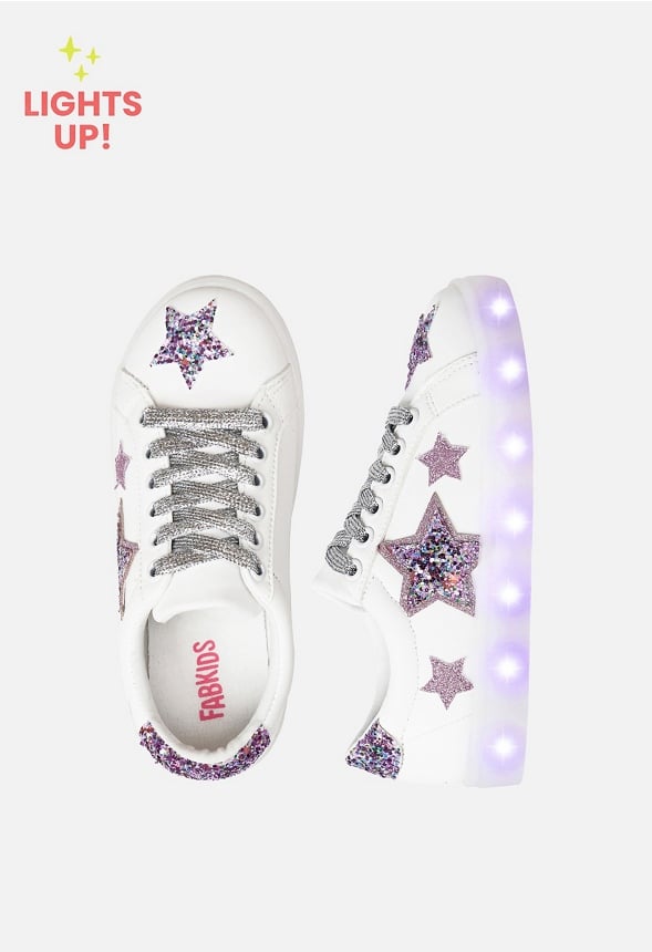 Glitter Star Light Up Sneaker White
