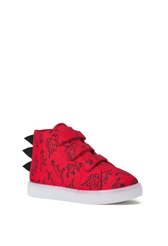 3D Dino Light Up High Top Sneaker Red