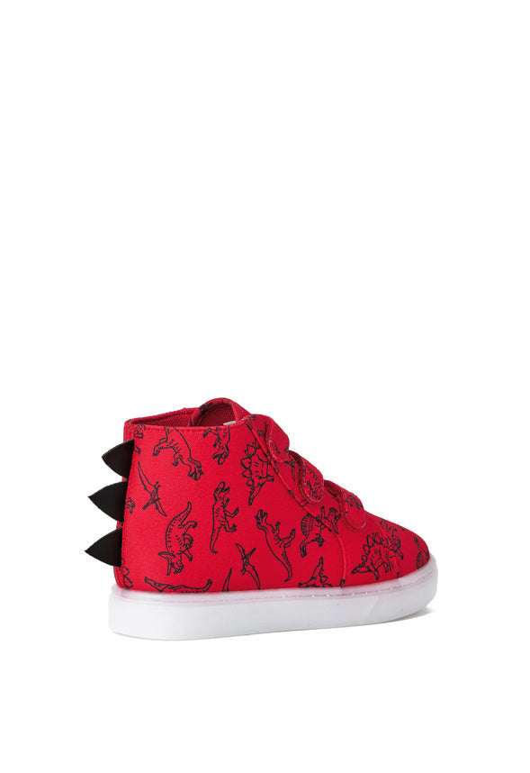 3D Dino Light Up High Top Sneaker Red