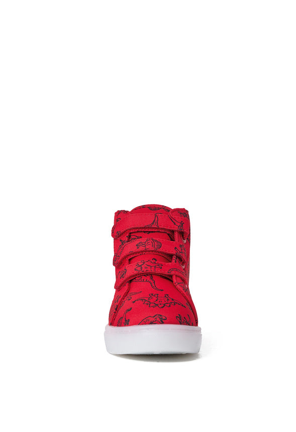 3D Dino Light Up High Top Sneaker Red