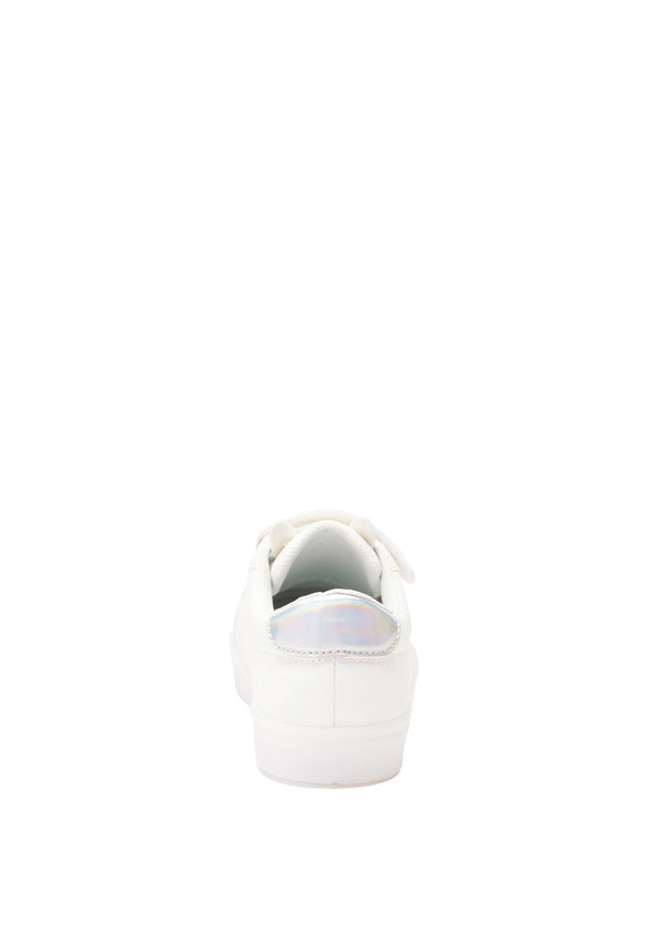 Faux Leather Light Up Cat Sneaker White