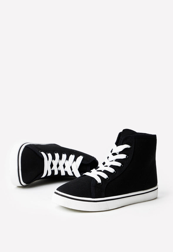 Lace Up High Top Sneaker Black